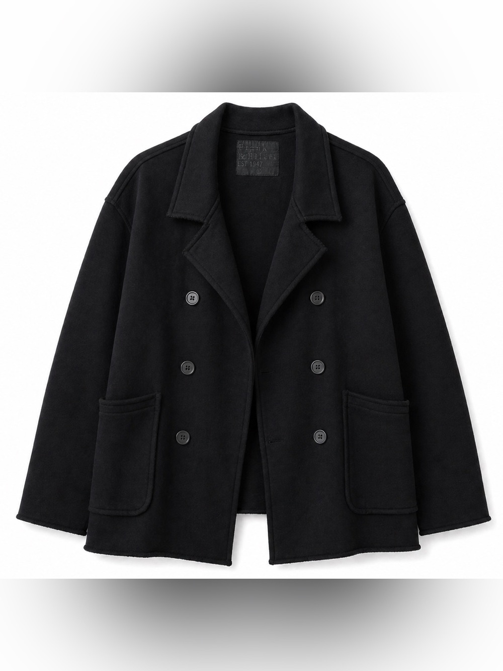 Frank & Eileen Triple Fleece Belfast Peacoat Black Size Large